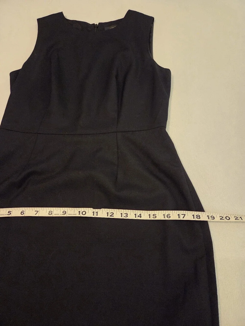 J.CREW Black 100% Wool Sleeveless Tiered Ruffle Cocktail LBD Sheath Midi Dress
